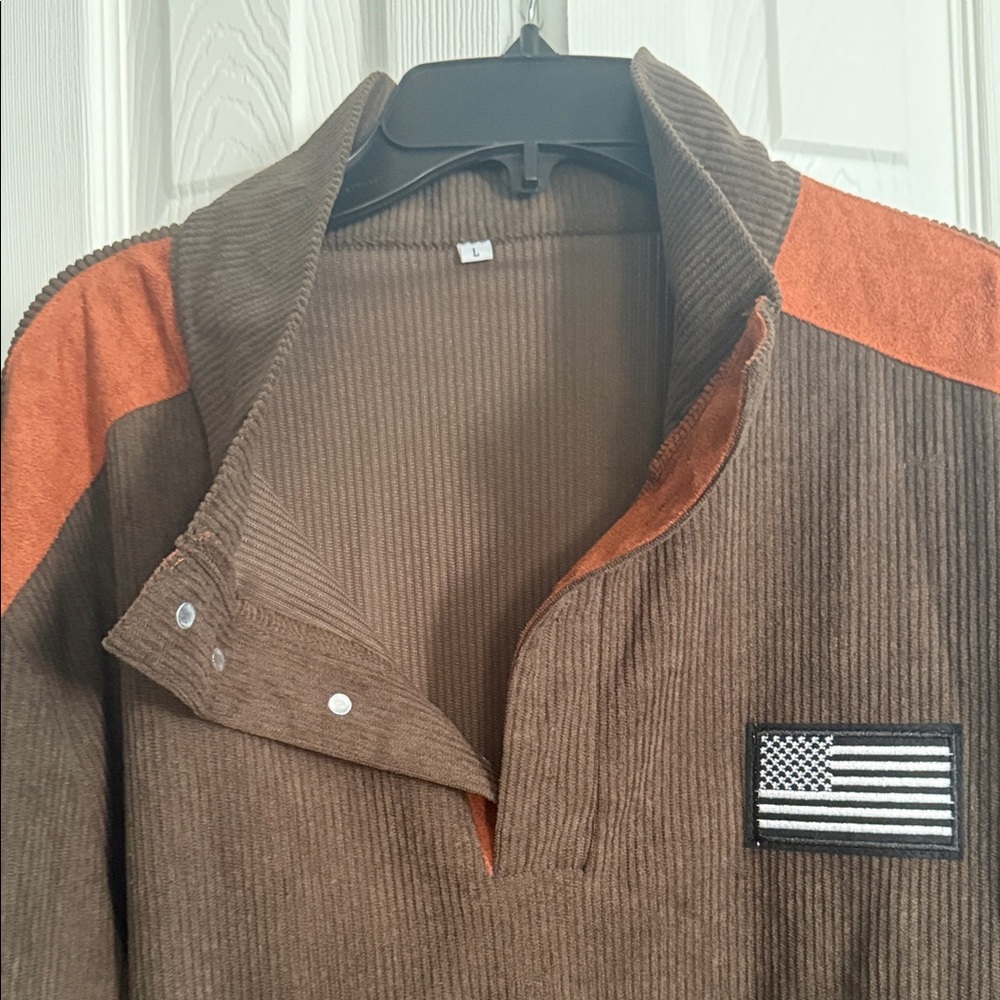 Brown and Orange Men's Jacket